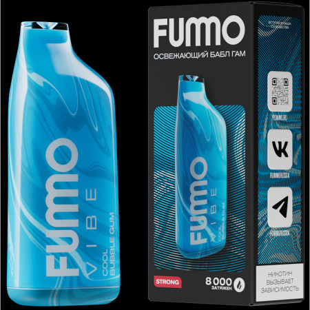 Заказать Электронные сигареты FUMMO VIBE Освежающий Бабл Гам (8000 затяжек) – оптовая цена для каждого клиента