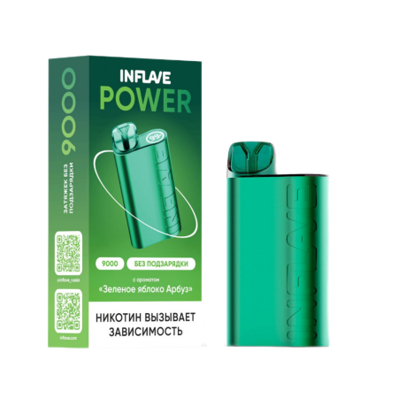 Заказать Электронные сигареты INFLAVE POWER 9000 Зеленое яблоко арбуз – оптовая цена для каждого клиента