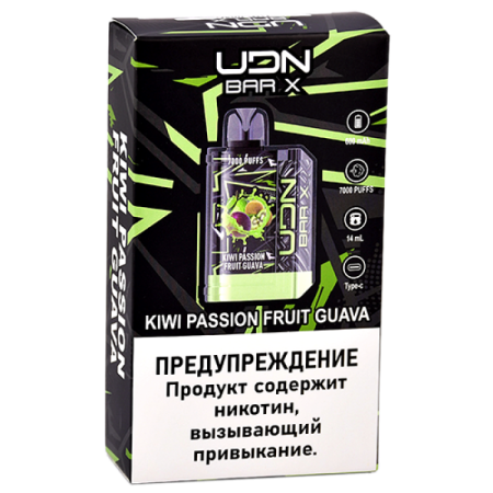 Заказать Электронные сигареты UDN BAR X III 7000 Киви, Маракуйя, Гуава – оптовая цена для каждого клиента