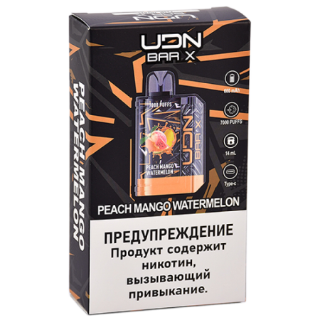 Заказать Электронные сигареты UDN BAR X III 7000 Персик, Манго, Арбуз – оптовая цена для каждого клиента