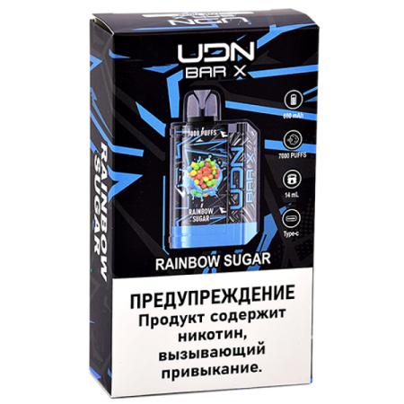 Заказать Электронные сигареты UDN BAR X III 7000 Радужный Сахар – оптовая цена для каждого клиента