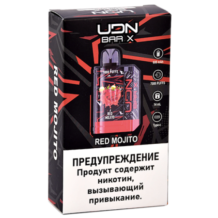 Заказать Электронные сигареты UDN BAR X III 7000 Красный Мохито – оптовая цена для каждого клиента