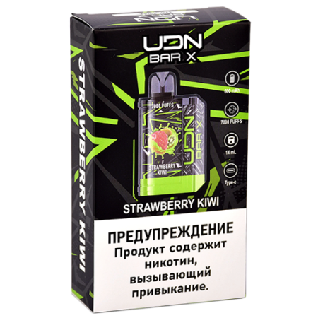 Заказать Электронные сигареты UDN BAR X III 7000 Клубника, Киви – оптовая цена для каждого клиента