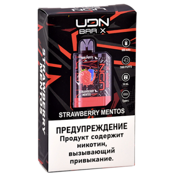 UDN BAR X III 7000 Клубничный Mentos